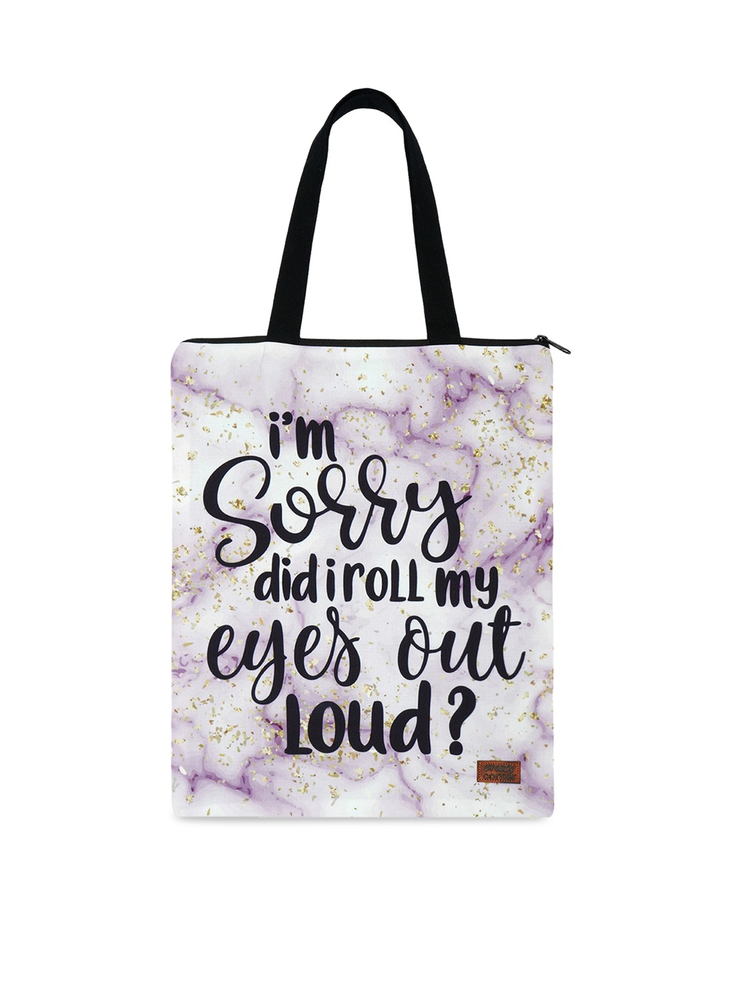 

Crazy Corner Purple Printed Shopper Tote Bag with Cut Work