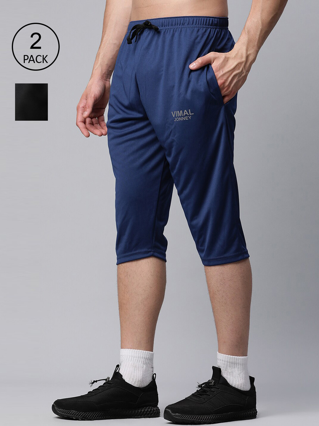 

MACK JONNEY JONNEY Men Black Training or Gym Sports Shorts- Pack of 2