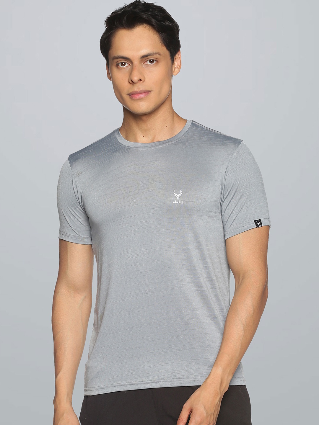 

Wildbrocket Men Grey Slim Fit T-shirt