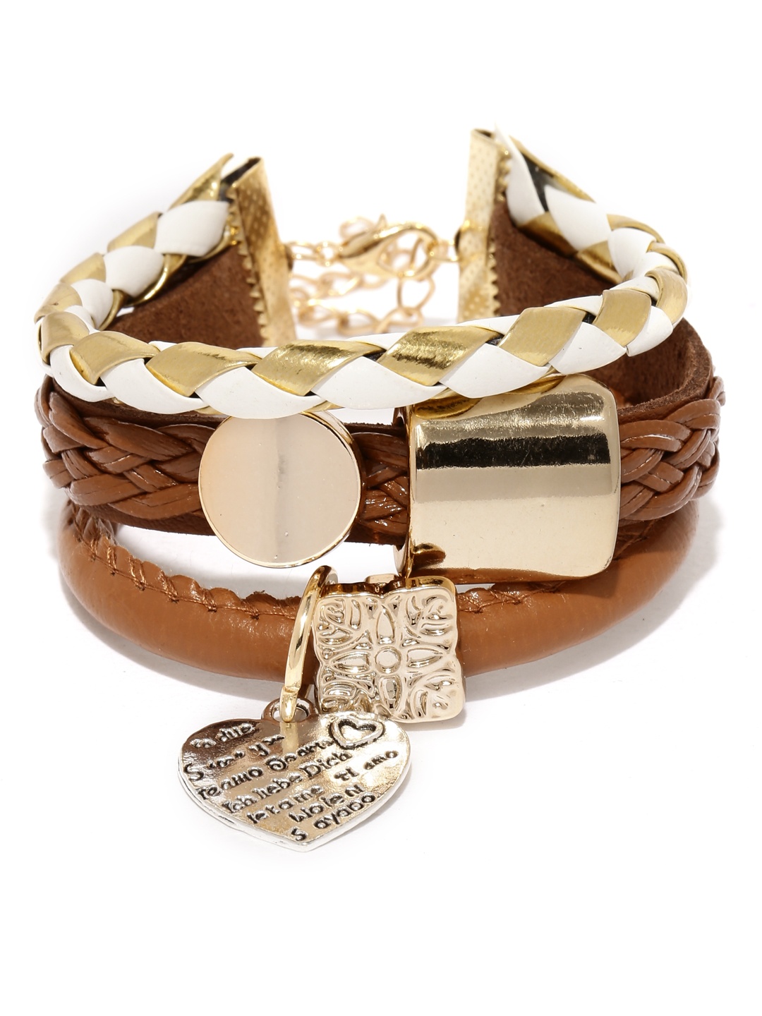 

OOMPH Brown & White Triple-Stranded Bracelet