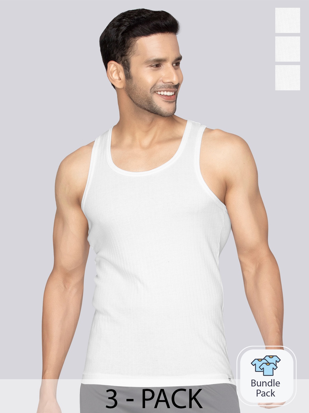 

XYXX Men Pack of 3 Solid Nova Super Combed Cotton Round Neck Innerwear Vest, White
