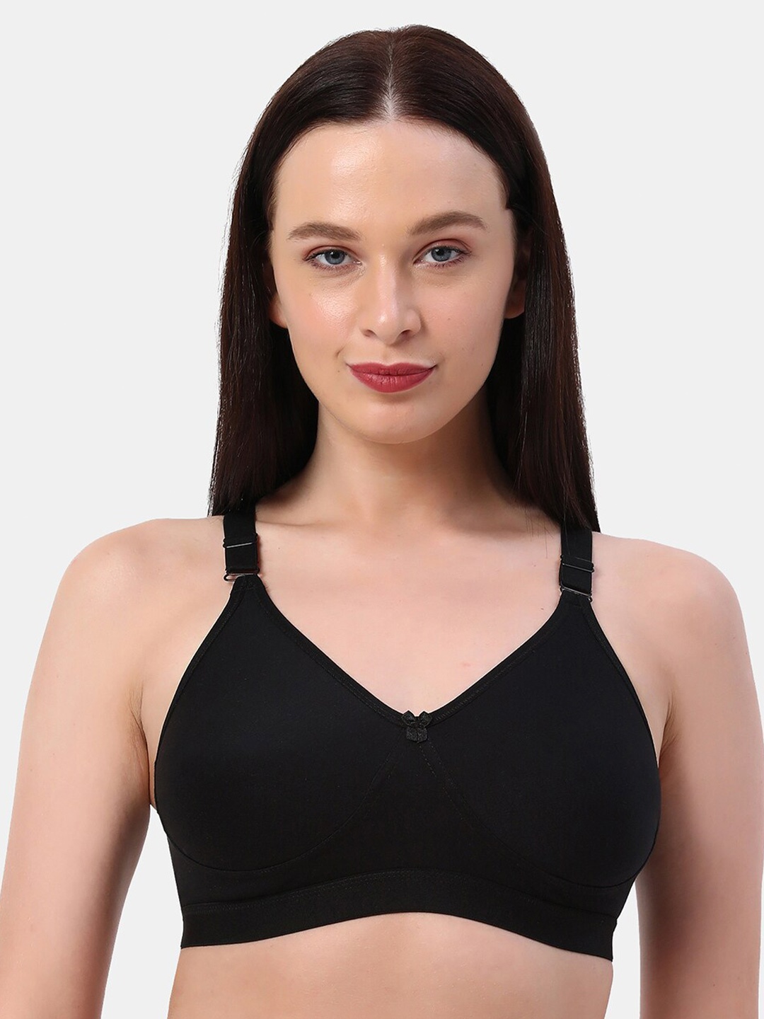 

Planetinner Non Padded Non Wired Everyday Wear High Support Full Coverage Bra CB7, Black