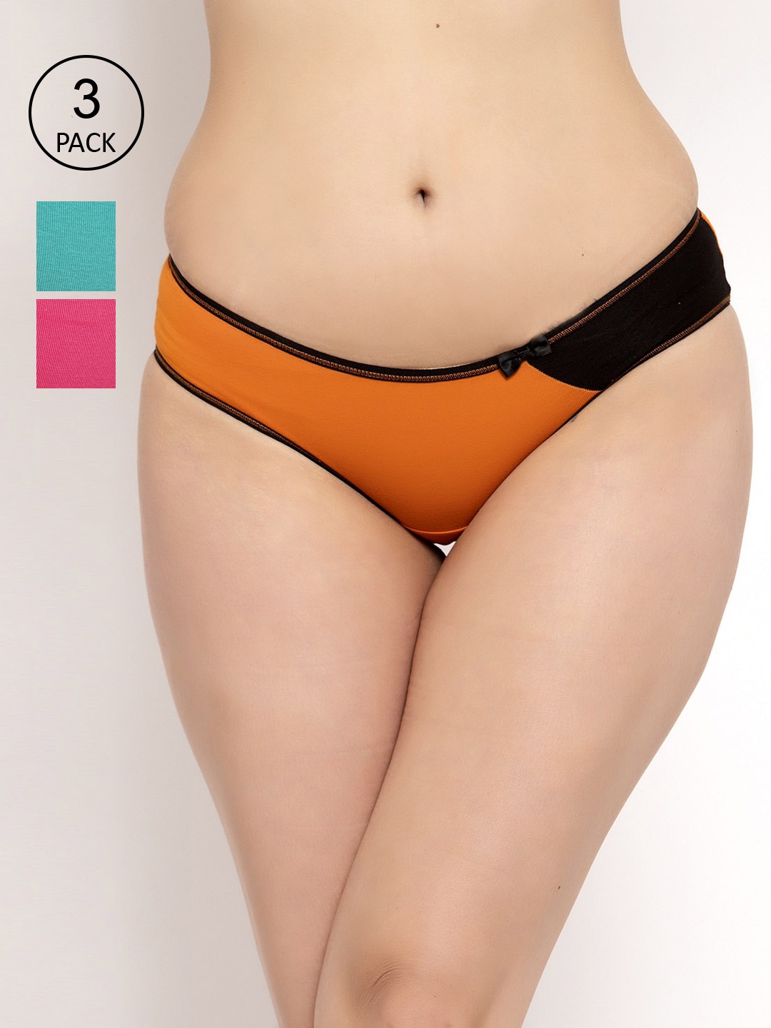 

Prag & Co Women Pack Of 3 Cotton Briefs AP1008SPSR, Orange