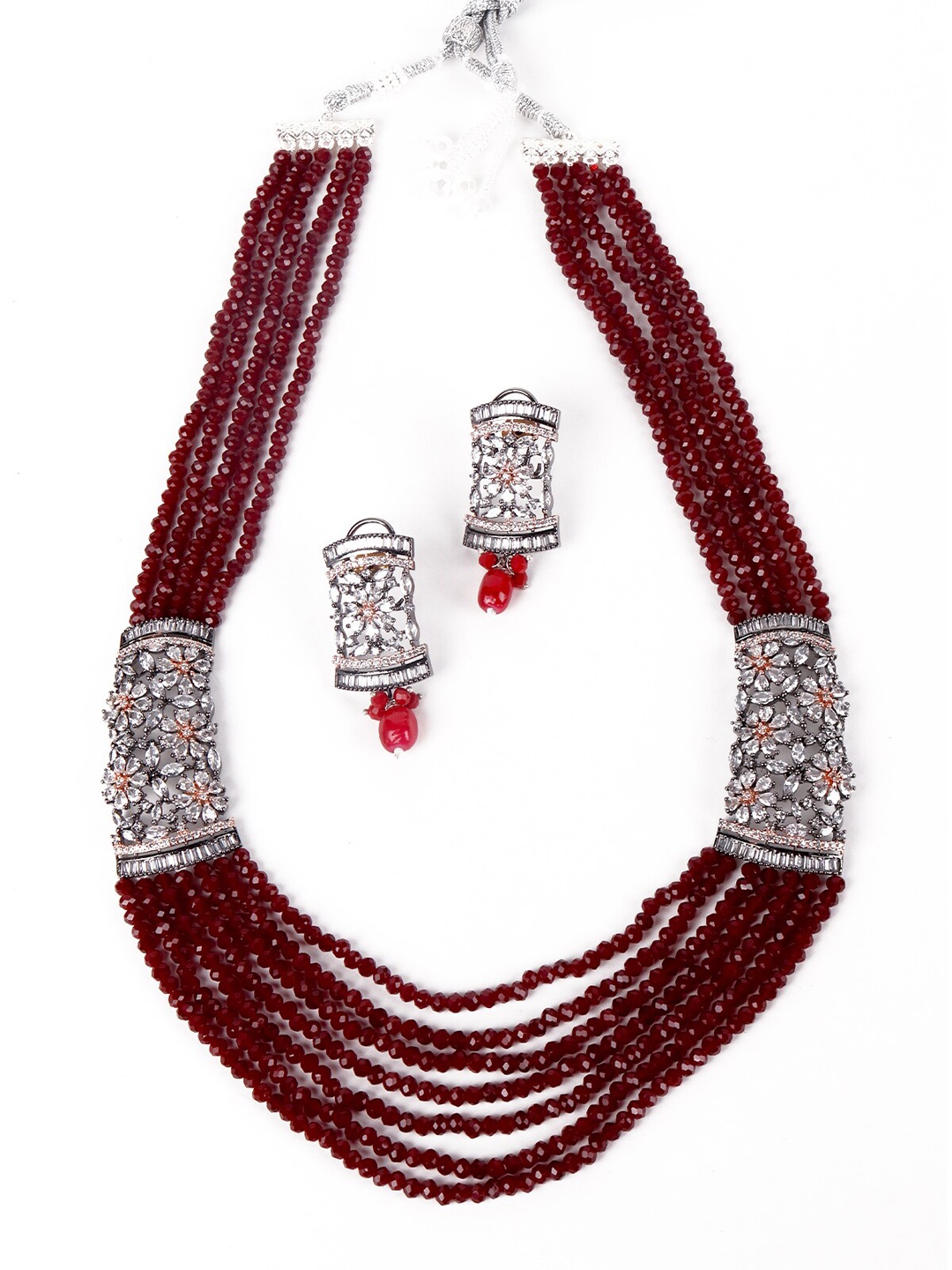 

ODETTE Maroon Beaded Jewellery Set
