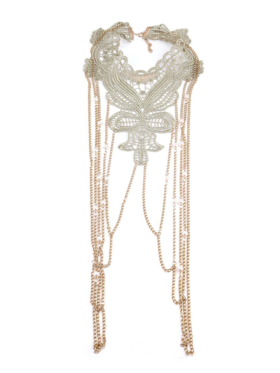 

ODETTE Gold-Toned Lace Embellished Body Chain