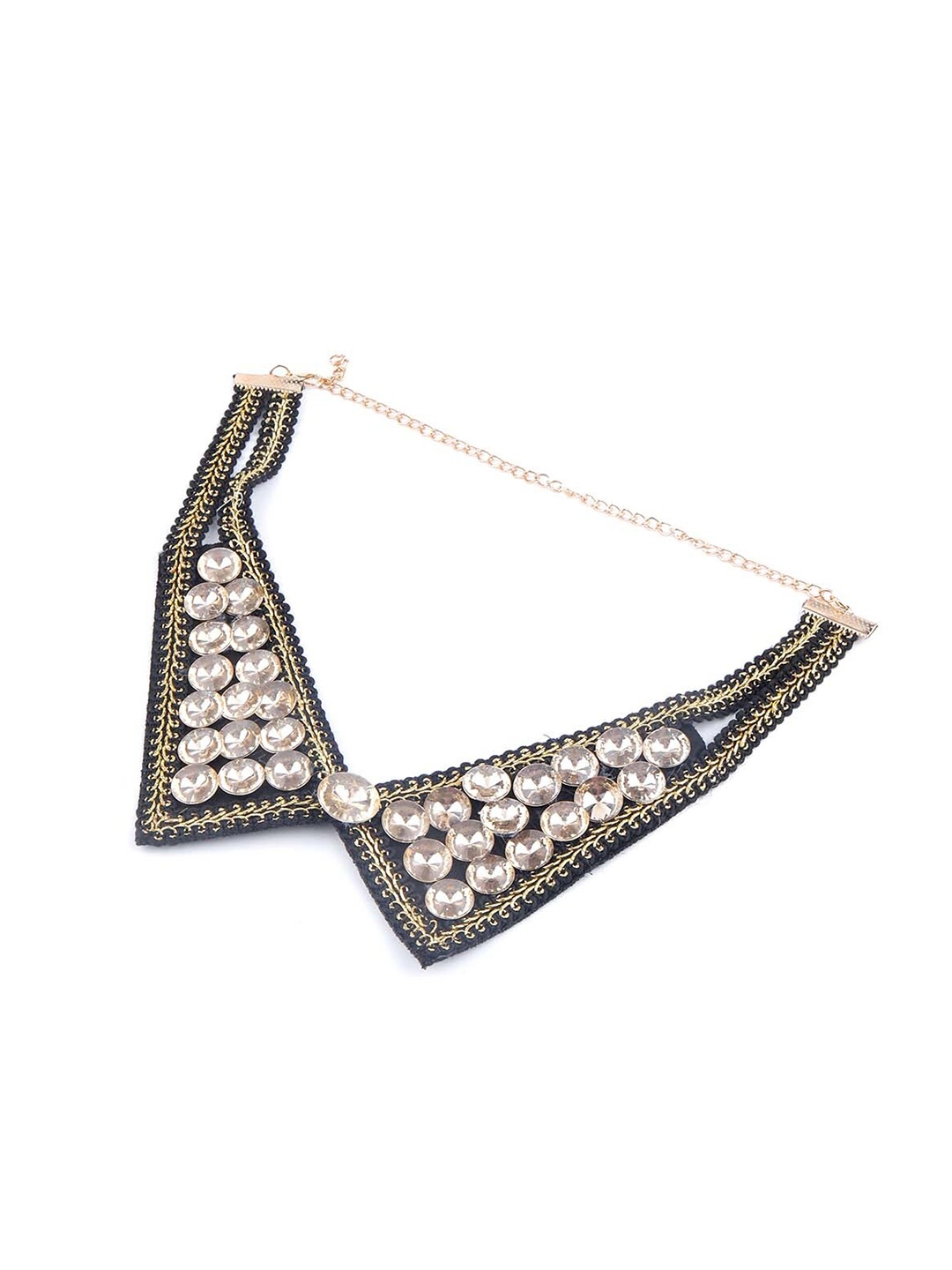 

ODETTE Gold-Toned & Black Embellished Collar Necklace