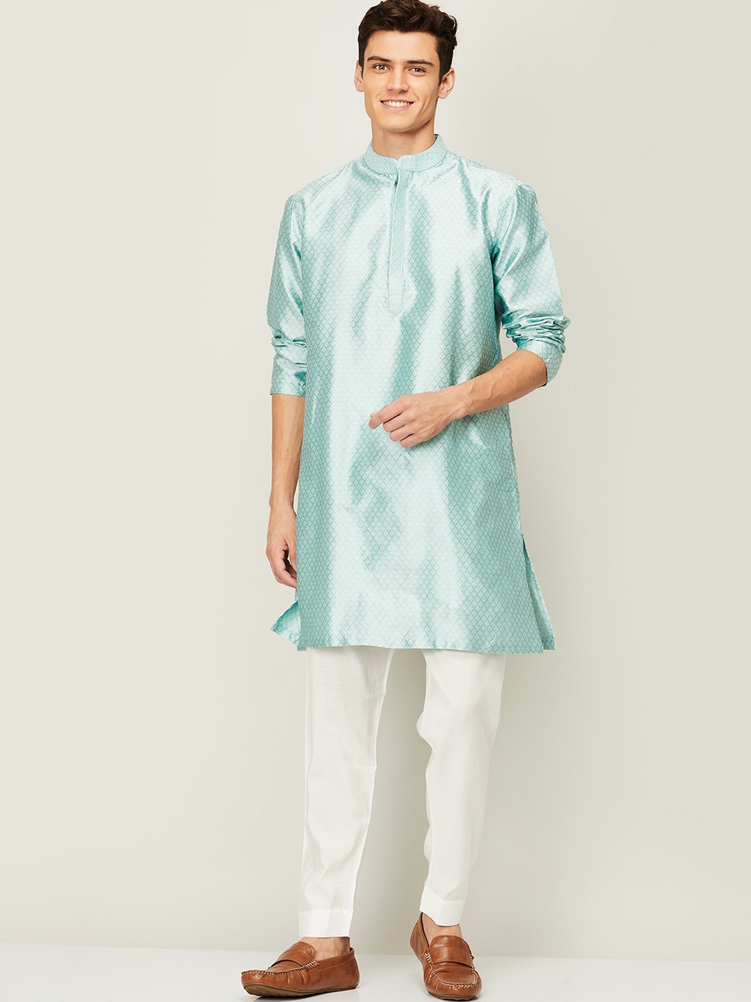 

Melange by Lifestyle Men Green Pathani Kurta
