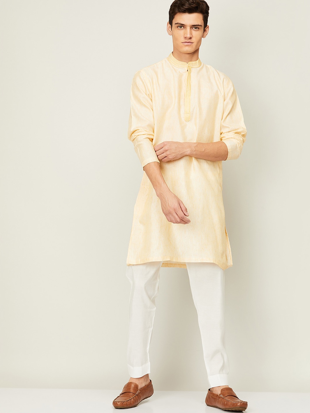 

Melange by Lifestyle Men Beige Kurta