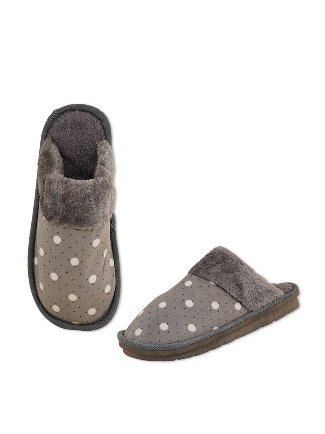 

SAPATOS Men Grey & White Printed Room Slippers