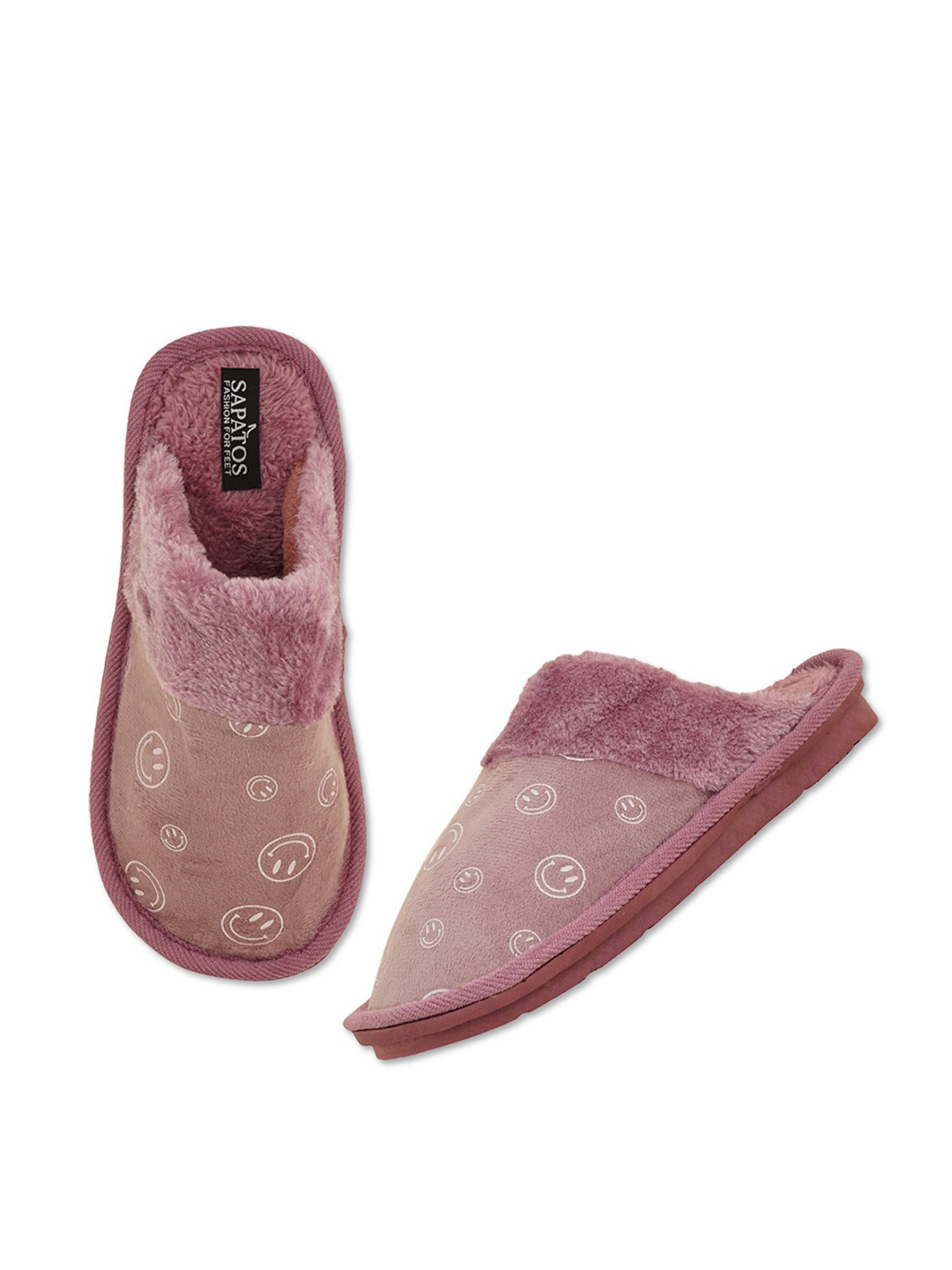 

SAPATOS Men Purple & White Printed Slip-On Sliders