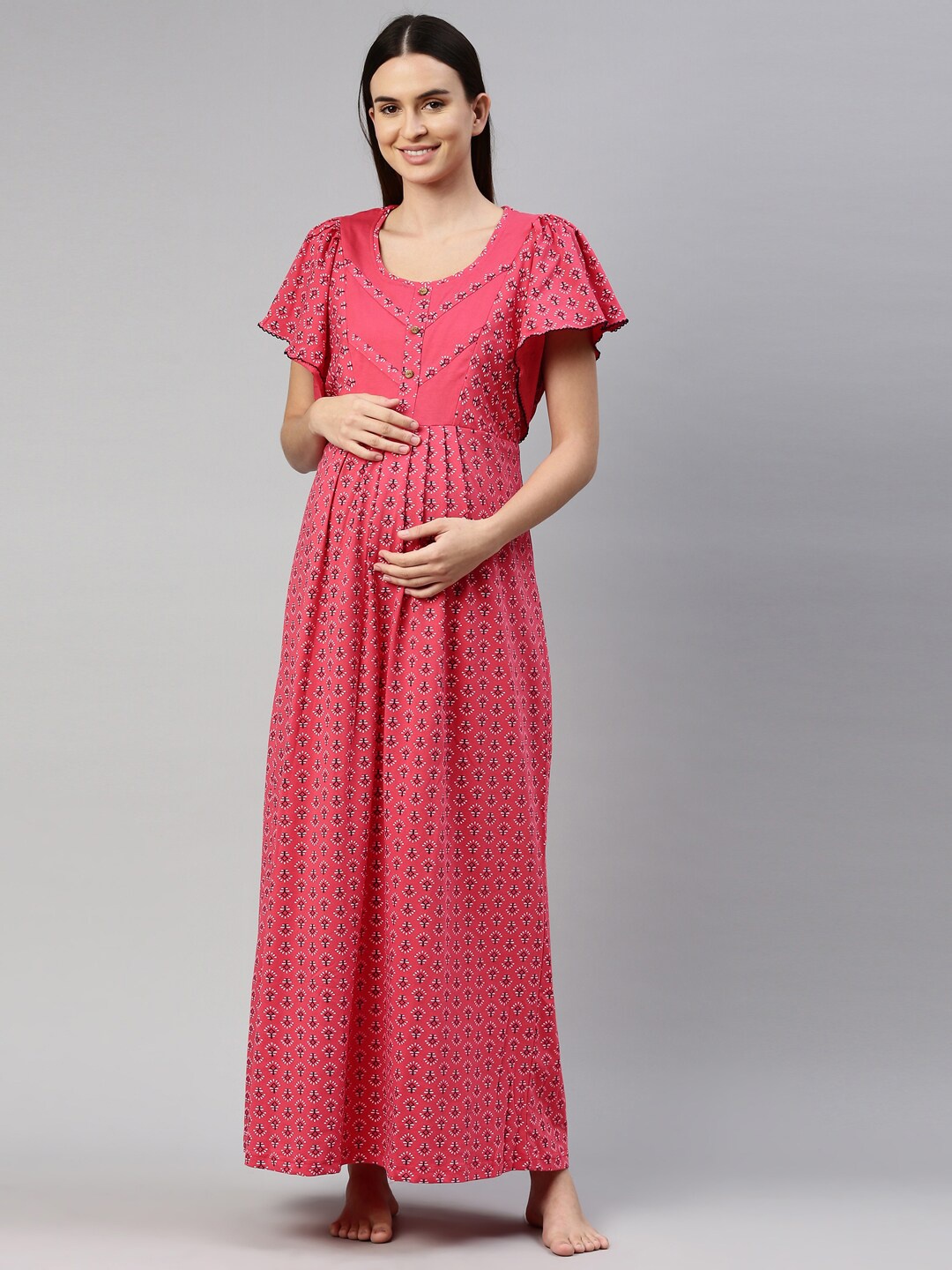 

GOLDSTROMS Fuchsia Printed Maxi Nightdress
