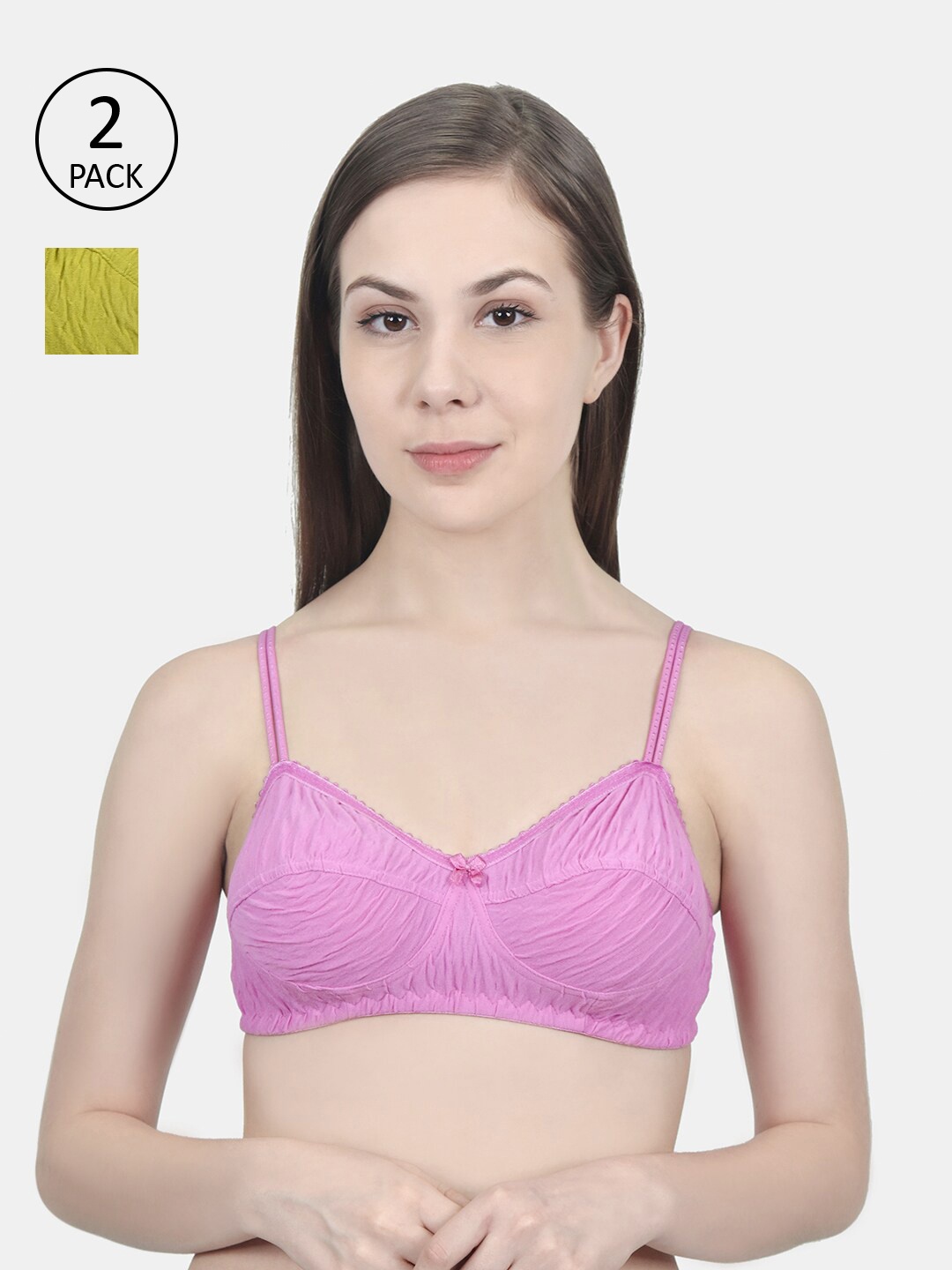

Innocence Pack of 2 Pink & Green Non Padded Non-Wired Bra