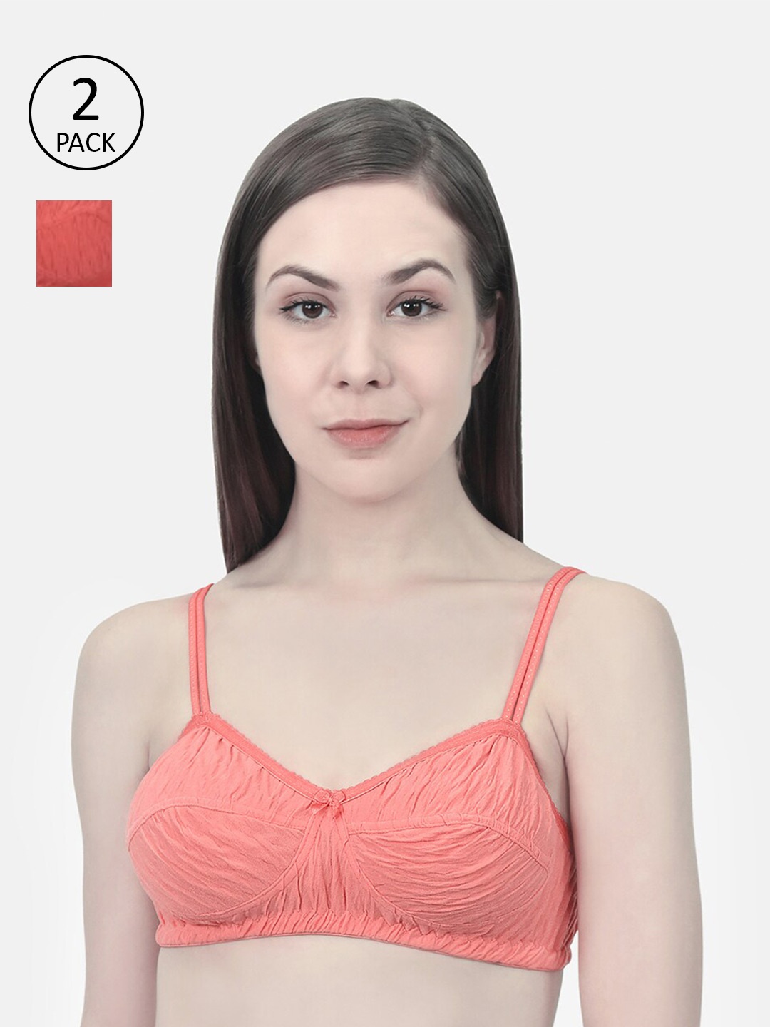 

Innocence Orange & Coral Non Padded Bra