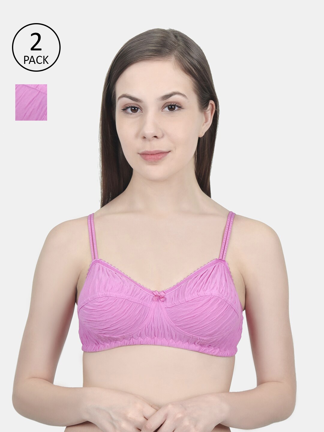 

Innocence Pack of 2 Pink Bras - Wrinkle Non-Wired