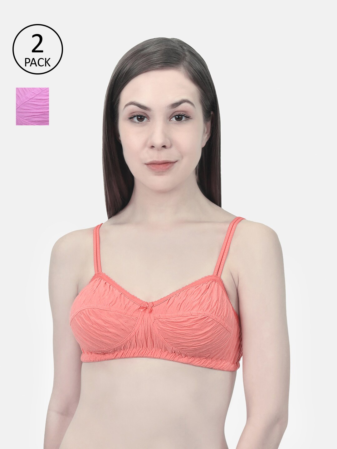 

Innocence Set Of 2 Pink & Coral Non Padded Bra