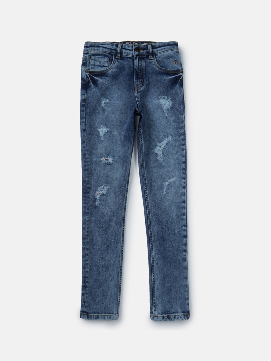 

Gini and Jony Boys Blue Mildly Distressed Heavy Fade Jeans