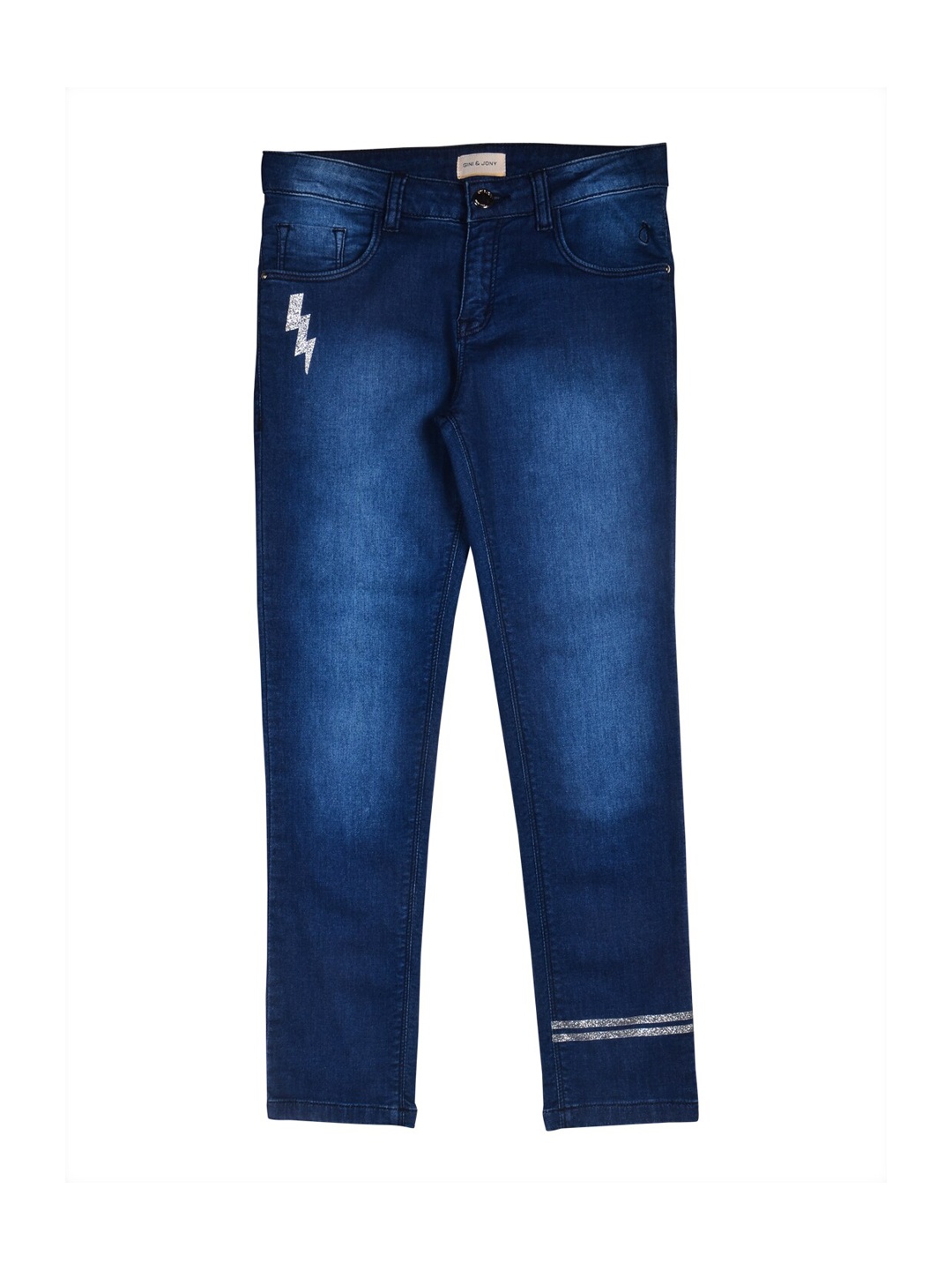 

Gini and Jony Girls Blue Low Distress Light Fade Jeans