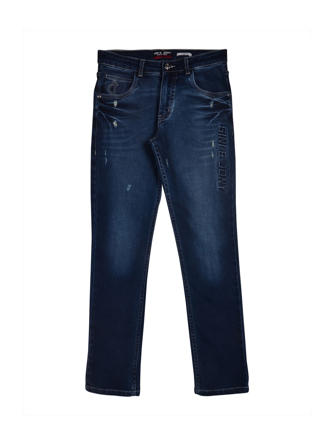

Gini and Jony Boys Blue Low Distress Light Fade Jeans
