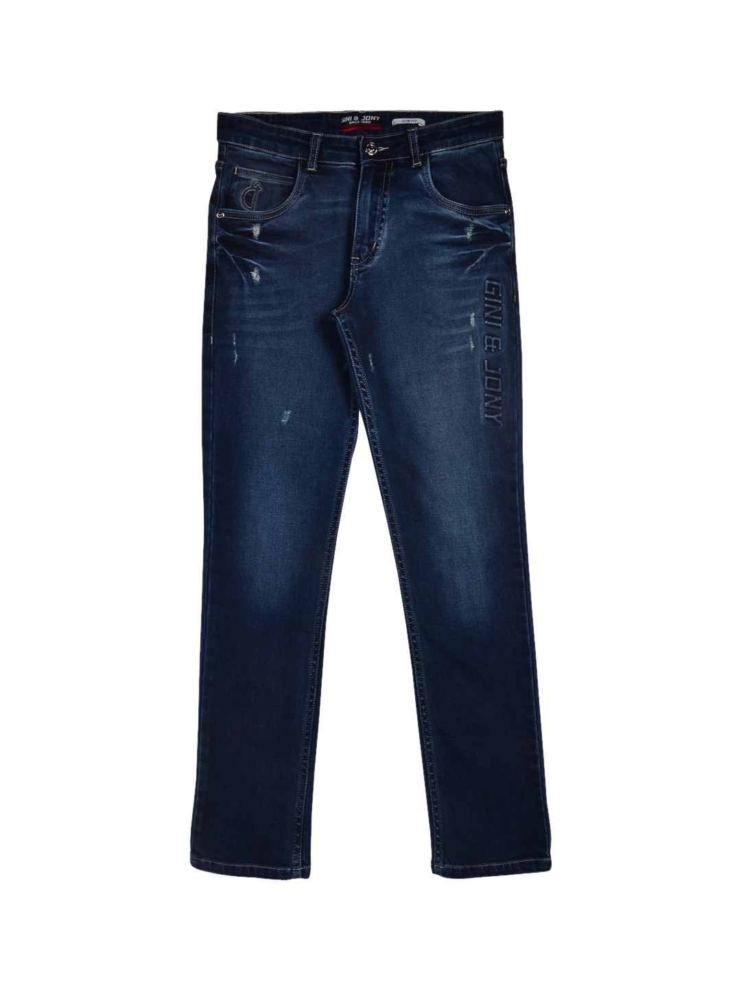 

Gini and Jony Boys Blue Low Distress Light Fade Jeans