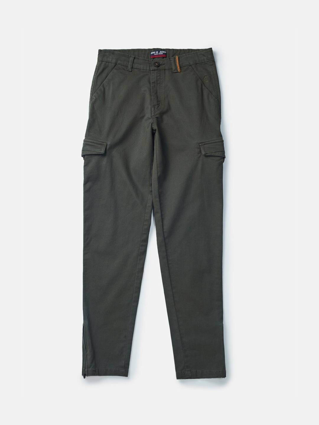 

Gini and Jony Boys Olive Green Cargos Trousers