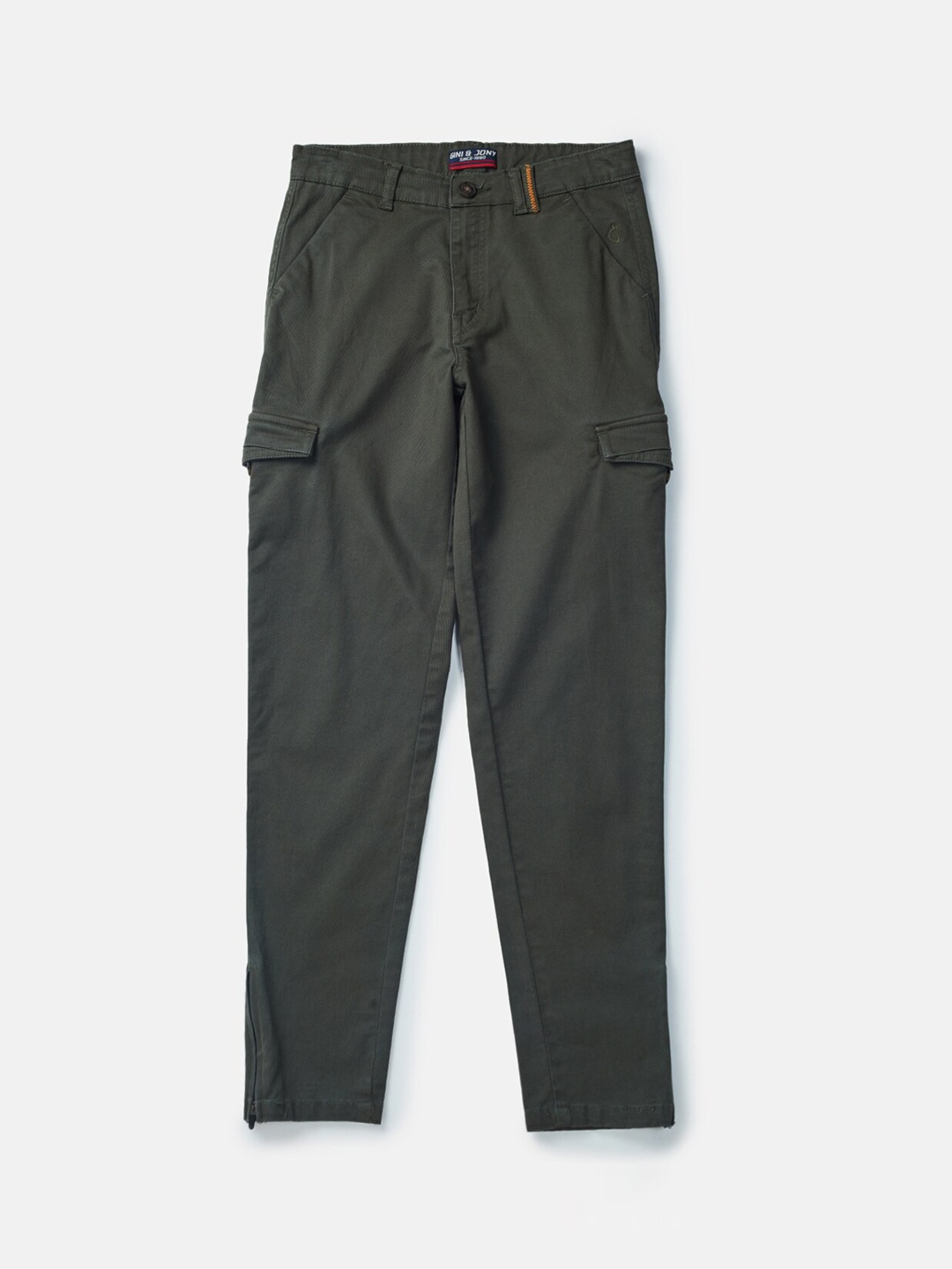 

Gini and Jony Boys Olive Green Cargos Trousers