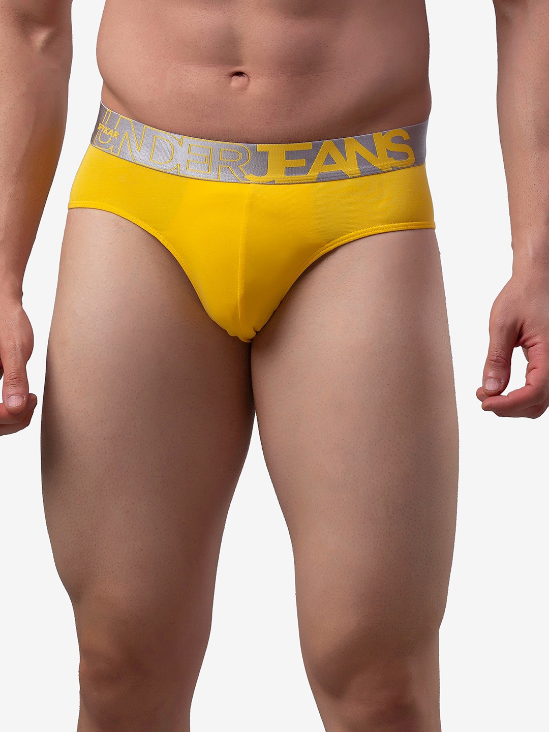 

UnderJeans by Spykar Men Yellow Cotton Basic Briefs UJMBRRPBS015Yellow