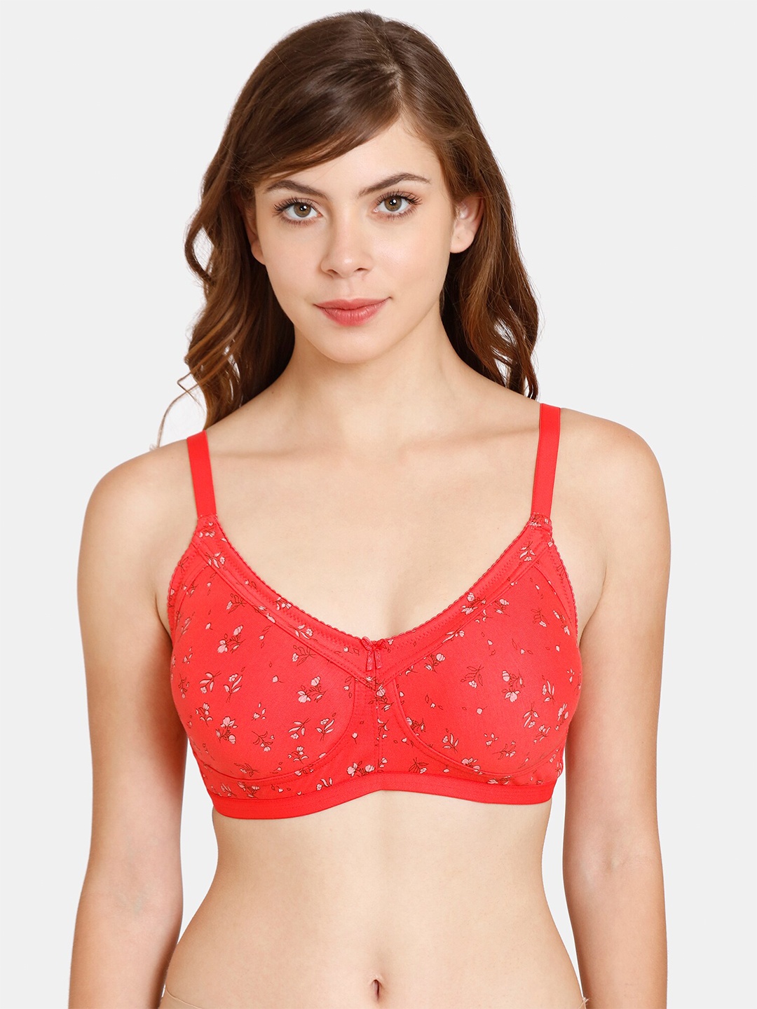 

Rosaline by Zivame Red & Pink Floral Bra RO1058FASHZPRED