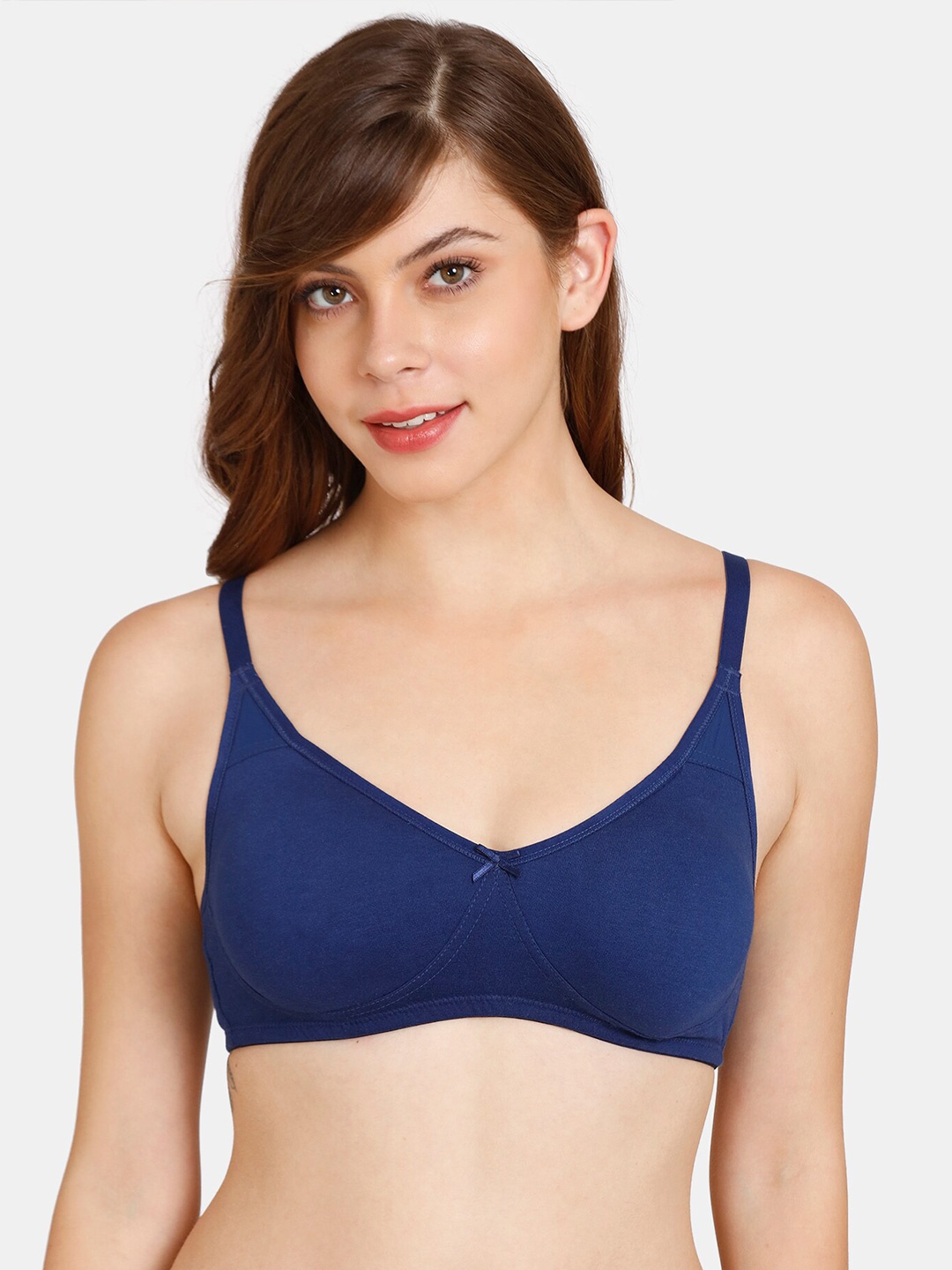 

Rosaline by Zivame Blue Solid Non Wired Medium T-shirt Bra