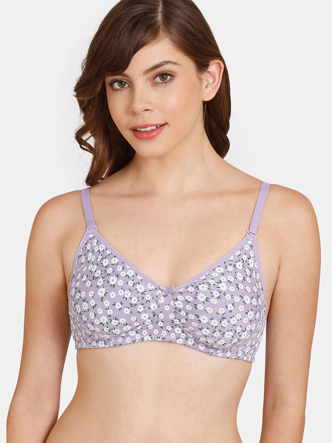 

Rosaline by Zivame Purple Floral Print T-shirt Bra