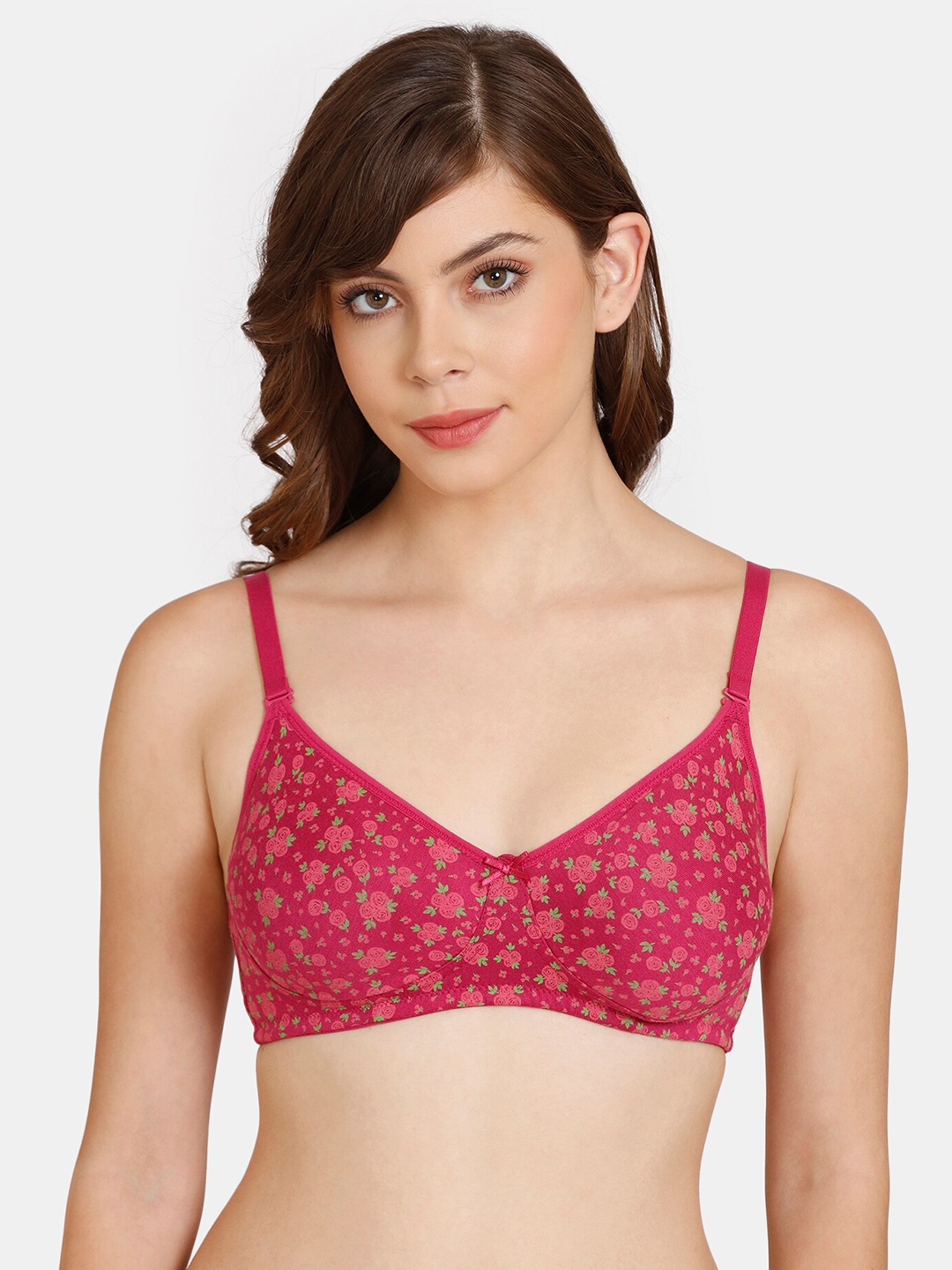 

Rosaline by Zivame Fuchsia Floral Print T-shirt Bra