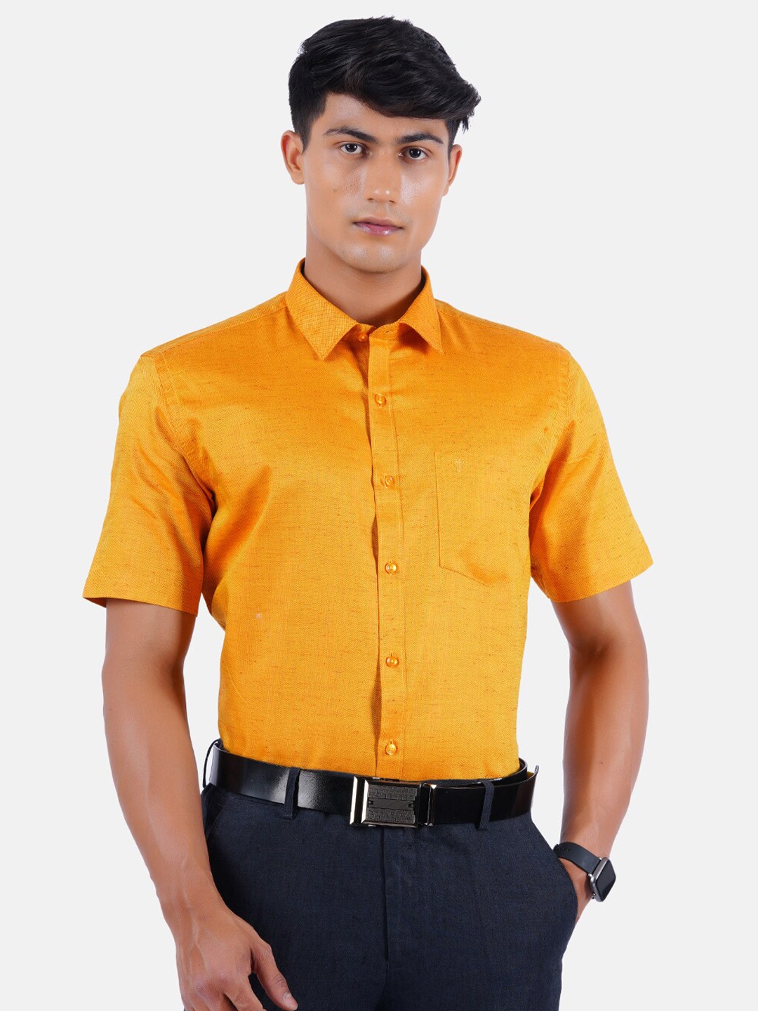 

Ramraj Men Orange Formal Shirt