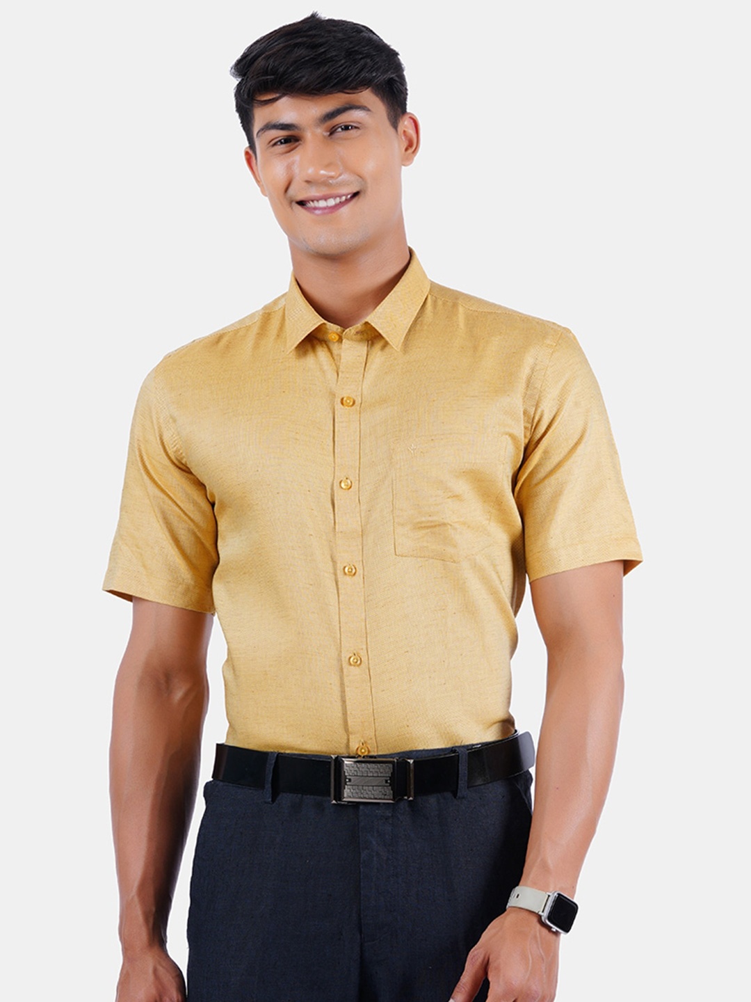 

Ramraj Men Orange Formal Shirt