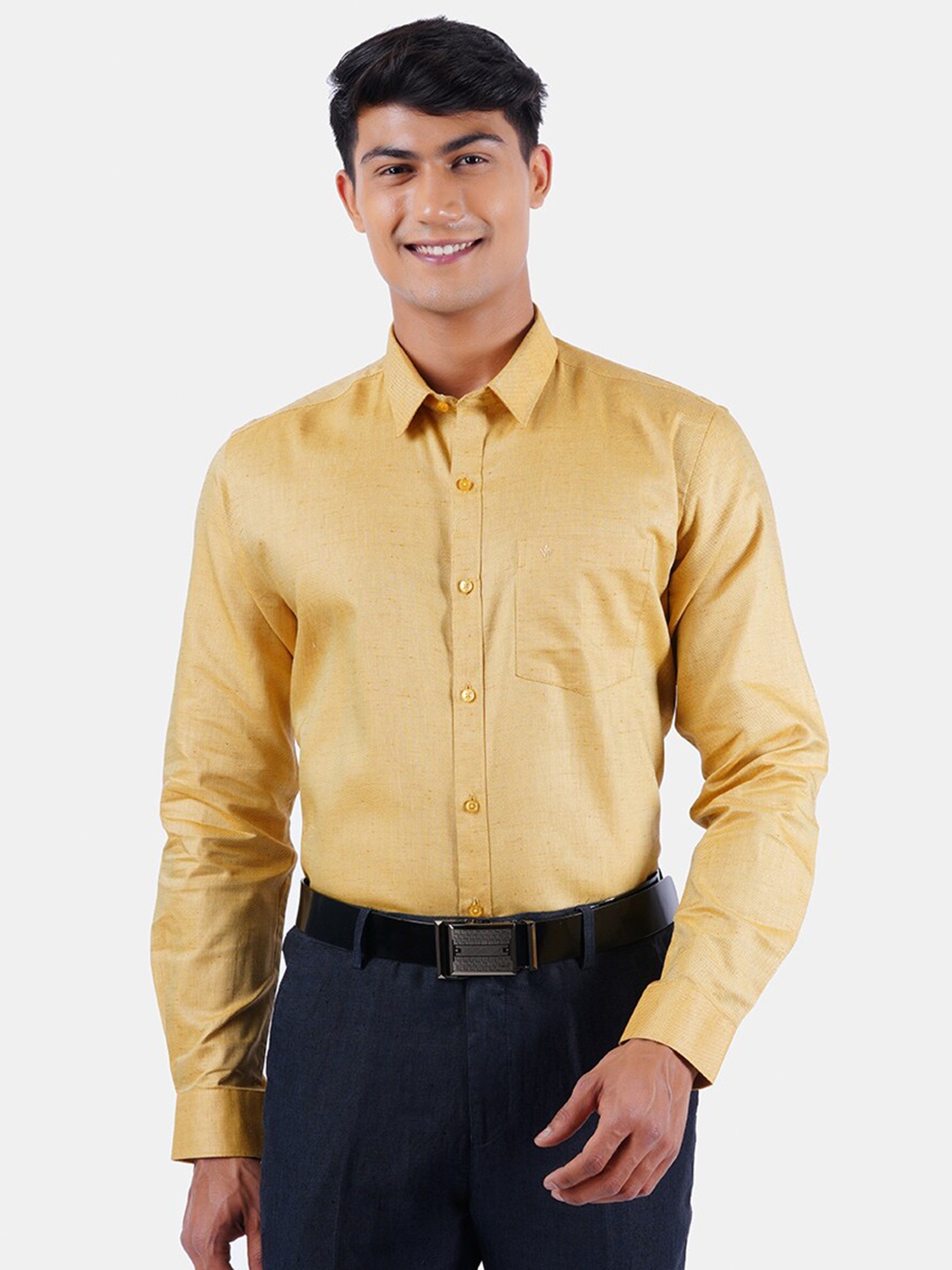 

Ramraj Men Orange Formal Shirt