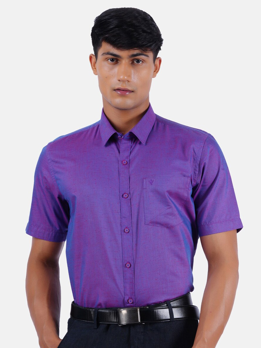 

Ramraj Men Purple Formal Shirt