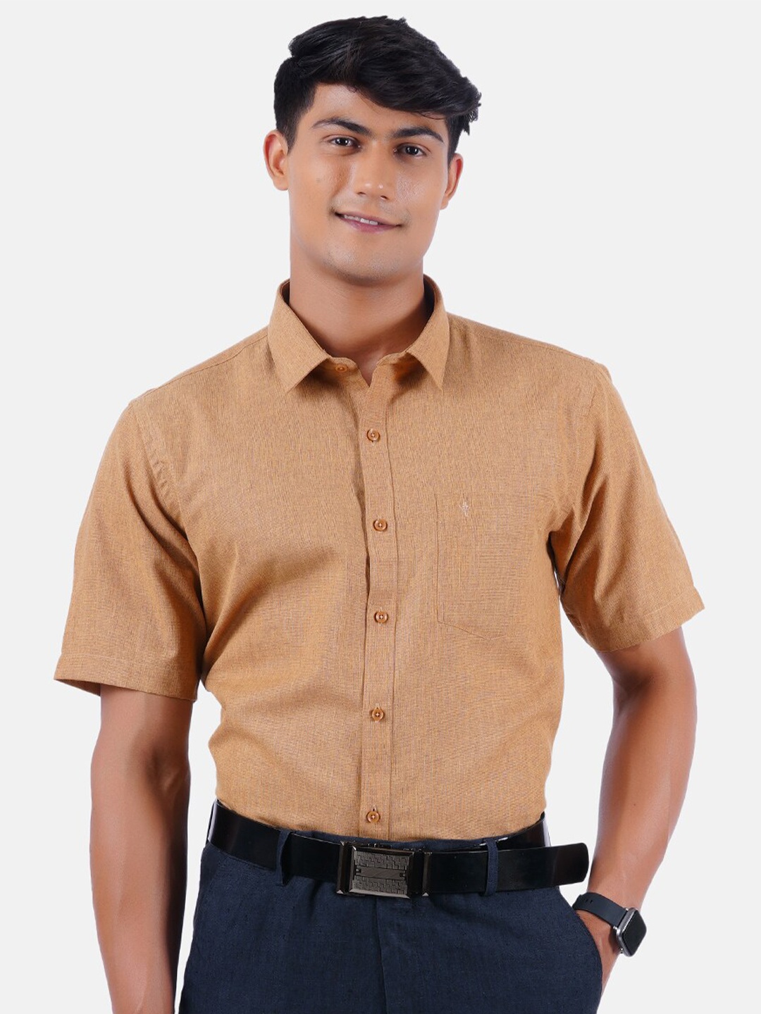 

Ramraj Men Mustard Formal Shirt