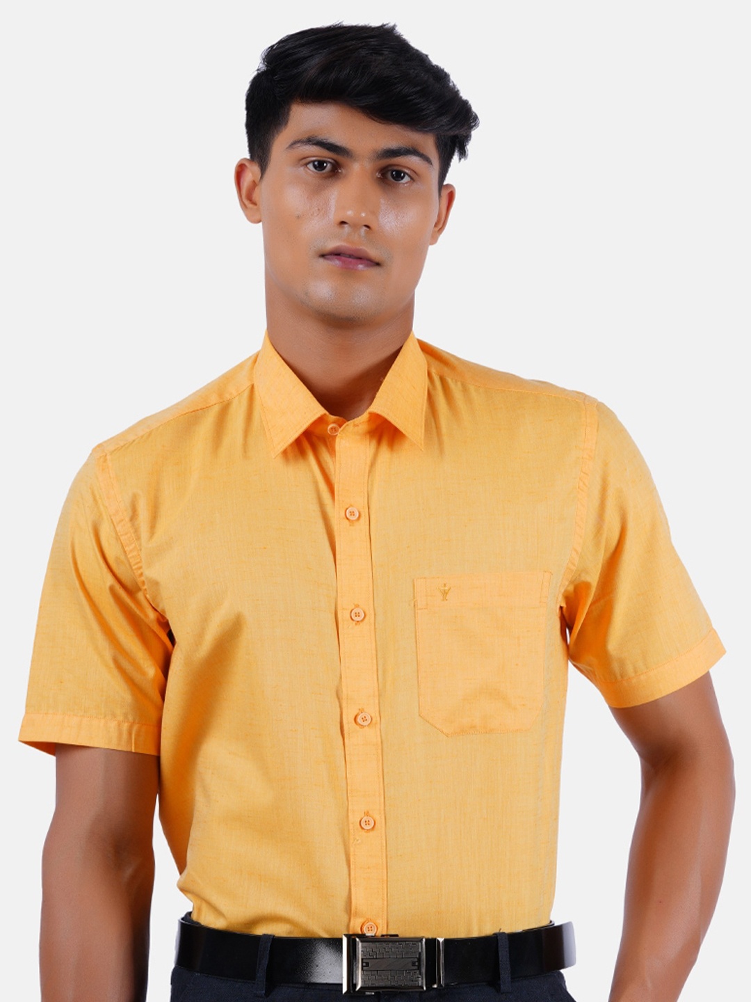 

Ramraj Men Orange Formal Shirt