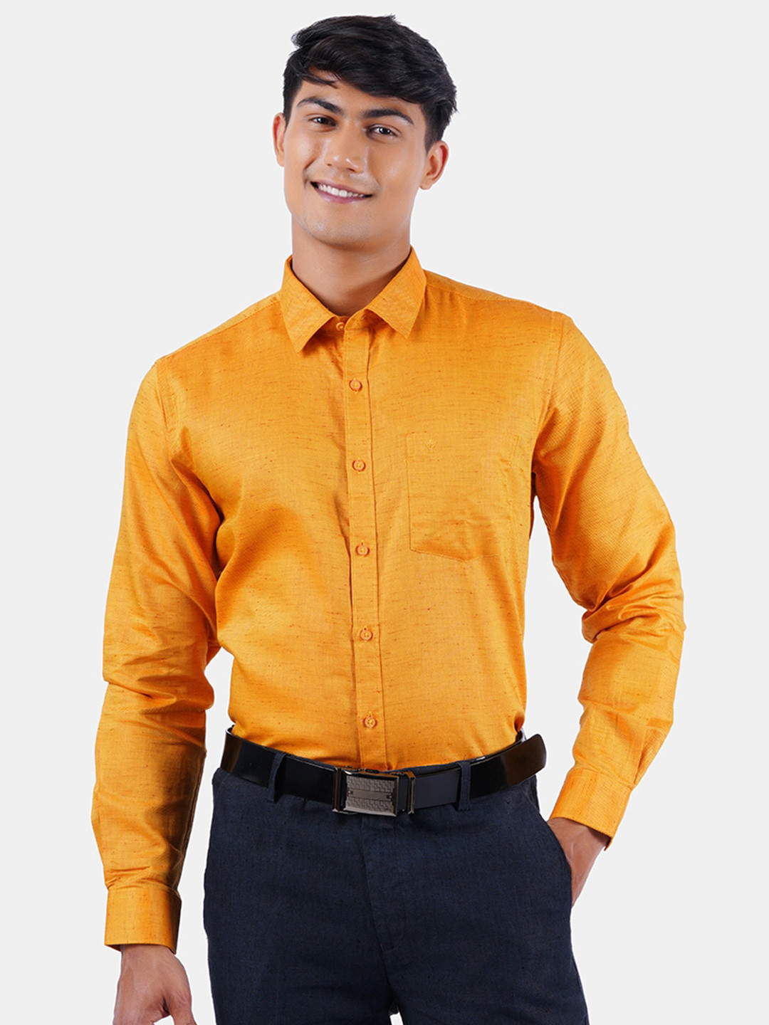 

Ramraj Men Orange Formal Shirt