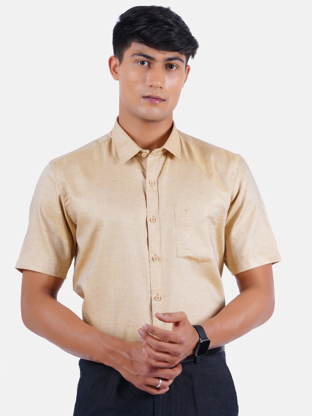

Ramraj Men Orange Formal Shirt