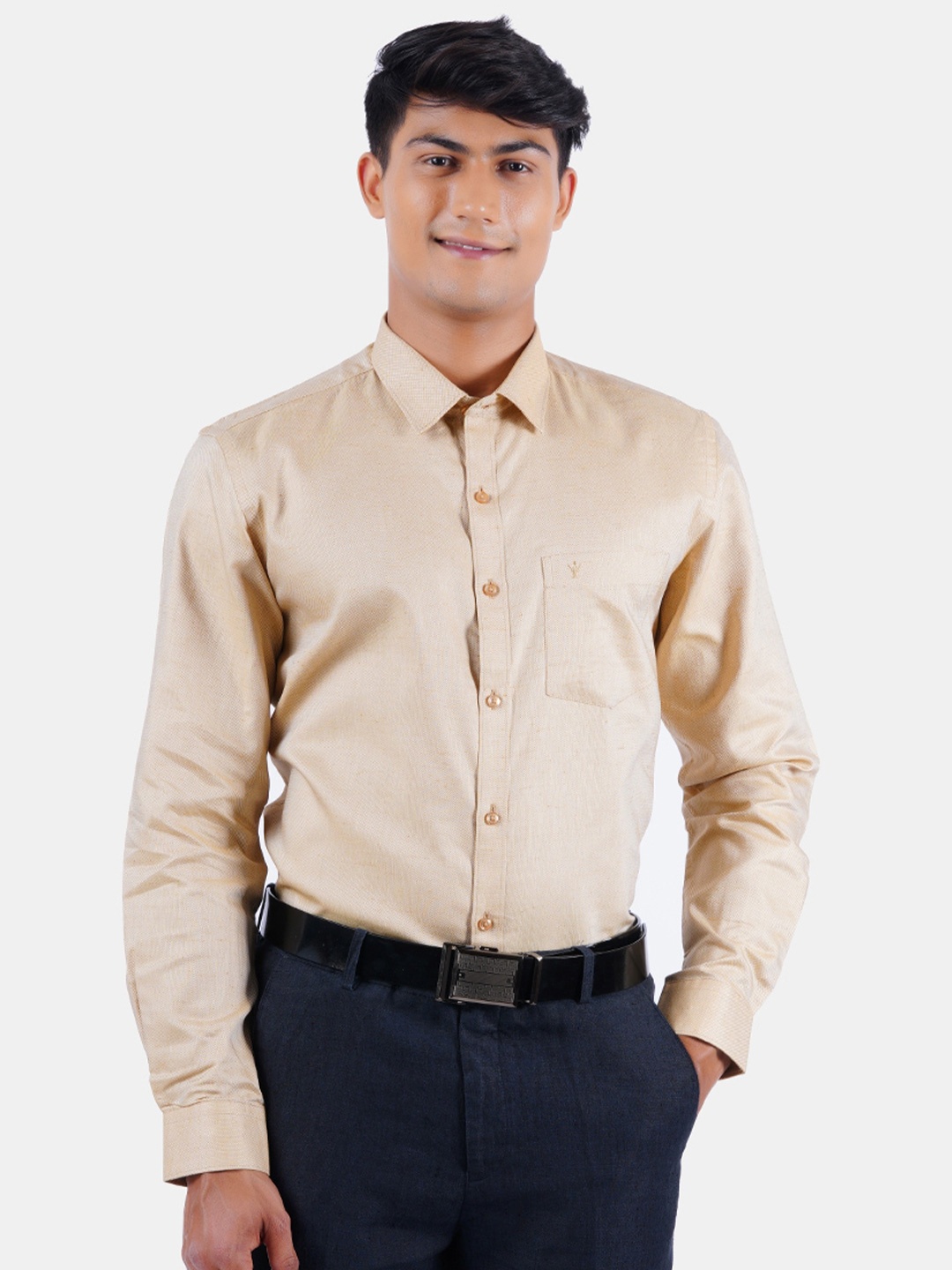 

Ramraj Men Orange Formal Shirt