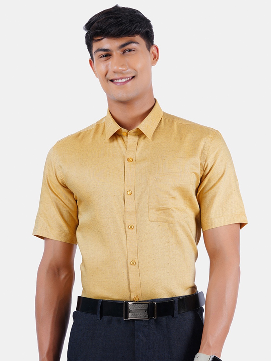 

Ramraj Men Orange Formal Shirt