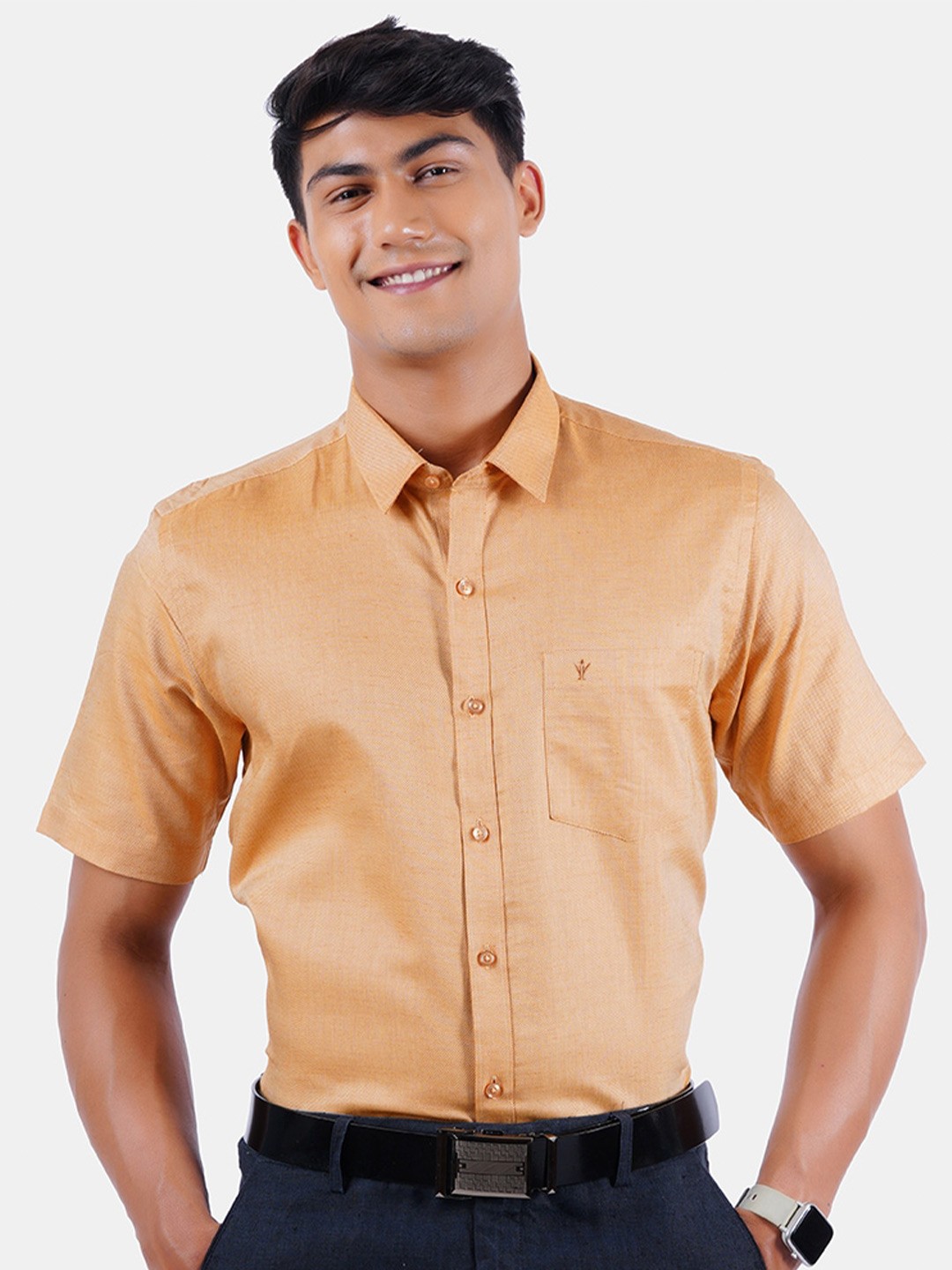 

Ramraj Men Orange Formal Shirt