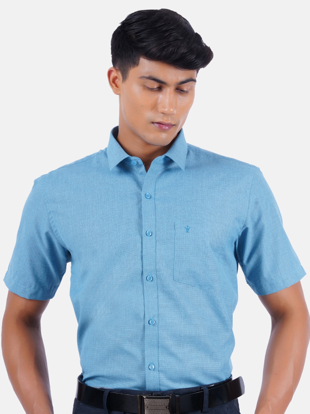 

Ramraj Men Cotton Formal Shirt, Blue