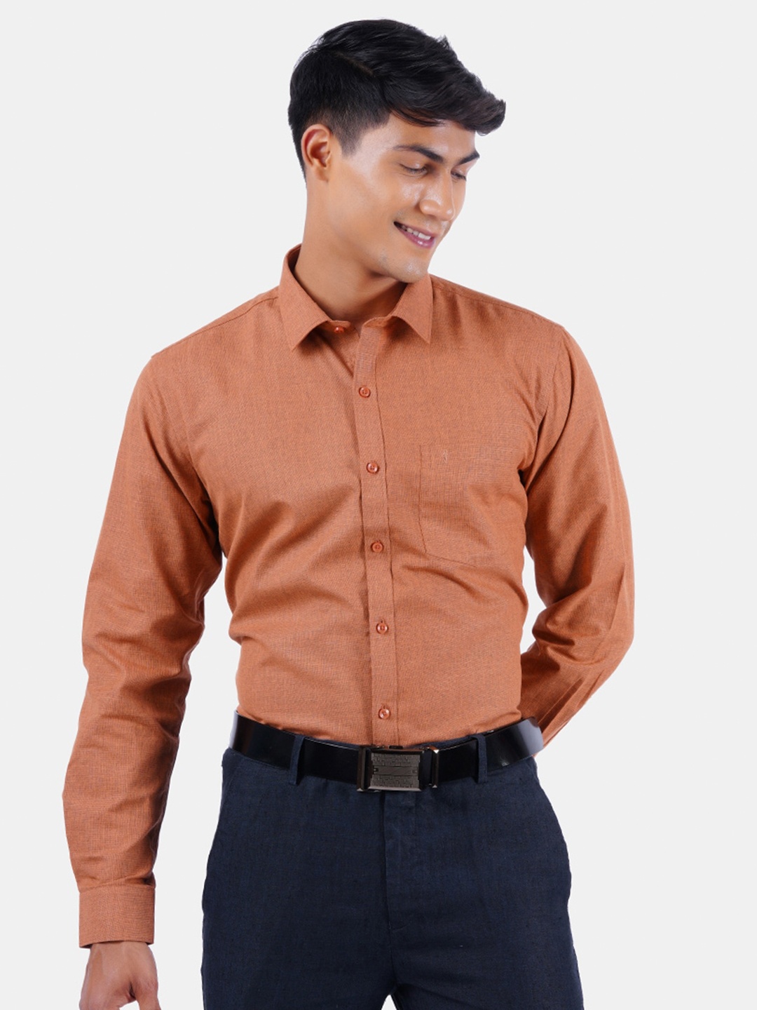 

Ramraj Men Brown Formal Shirt