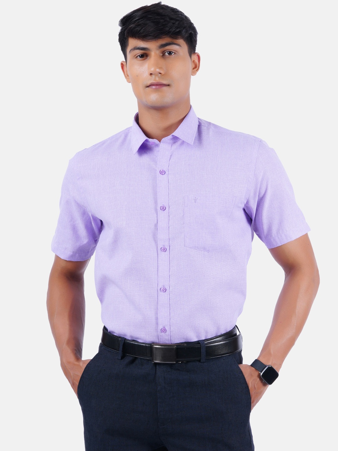 

Ramraj Men Purple Formal Shirt