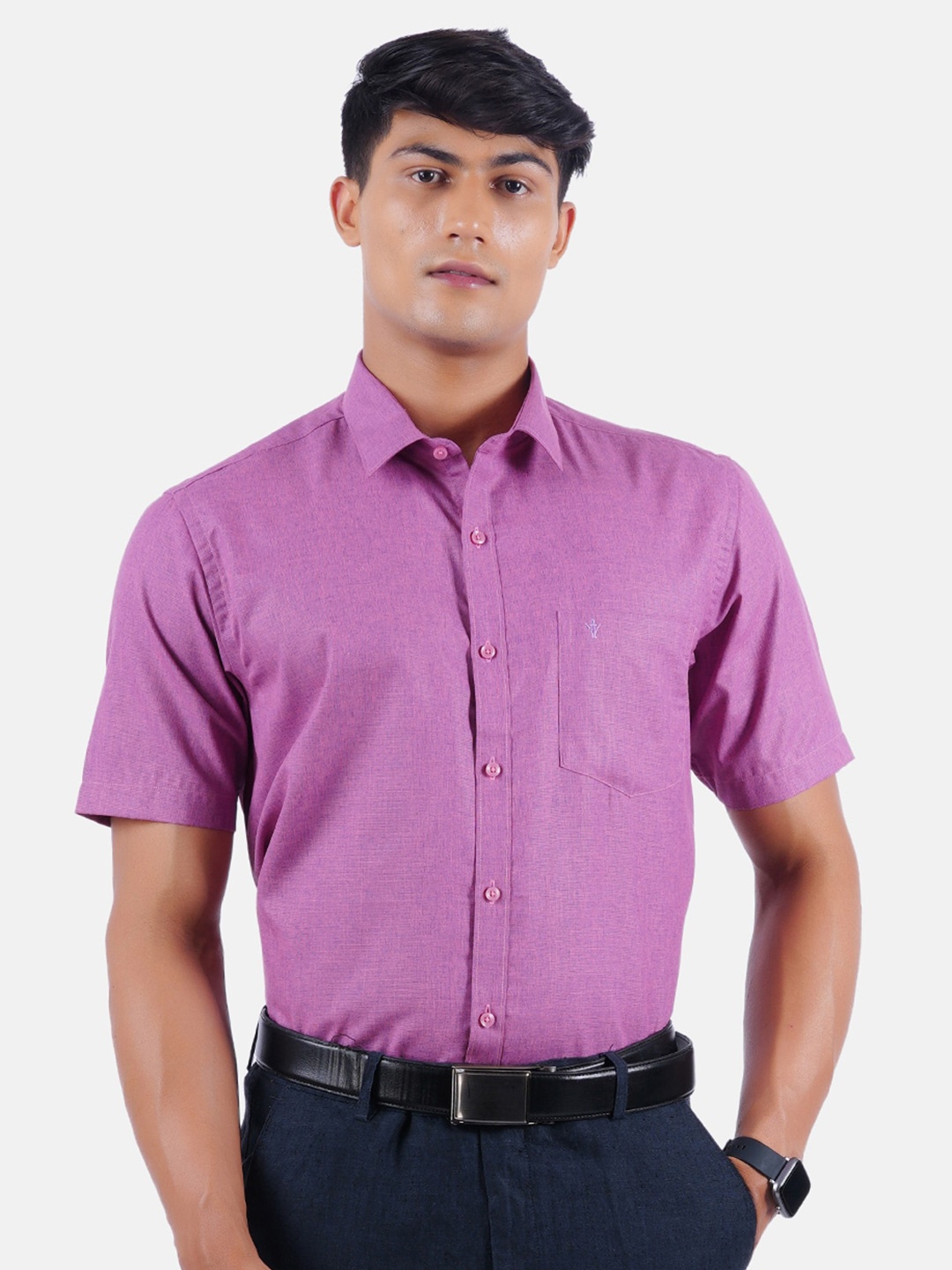 

Ramraj Men Purple Formal Shirt