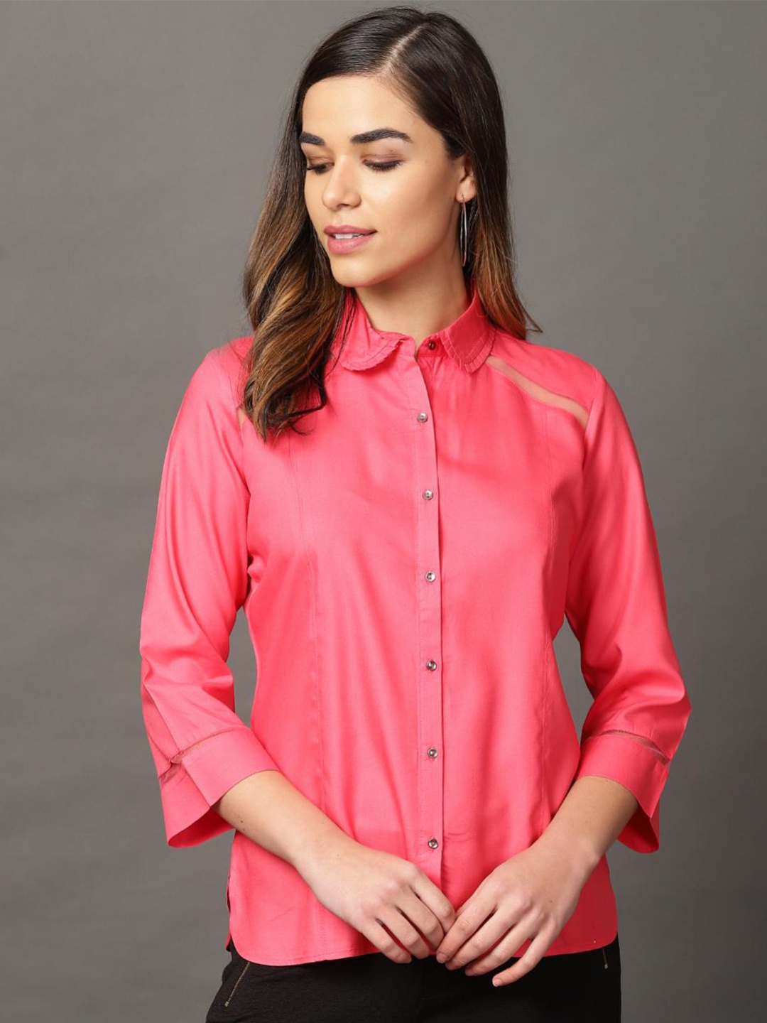 

Lakshita Women Pink Classic Casual Shirt