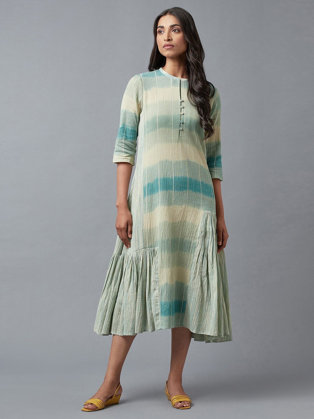 

W Midi Cotton Dress, Blue