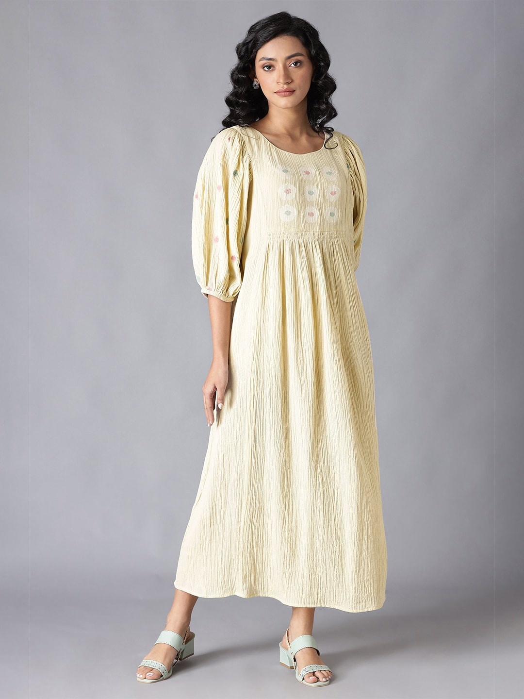 

W Women Cotton Maxi Dress, Beige