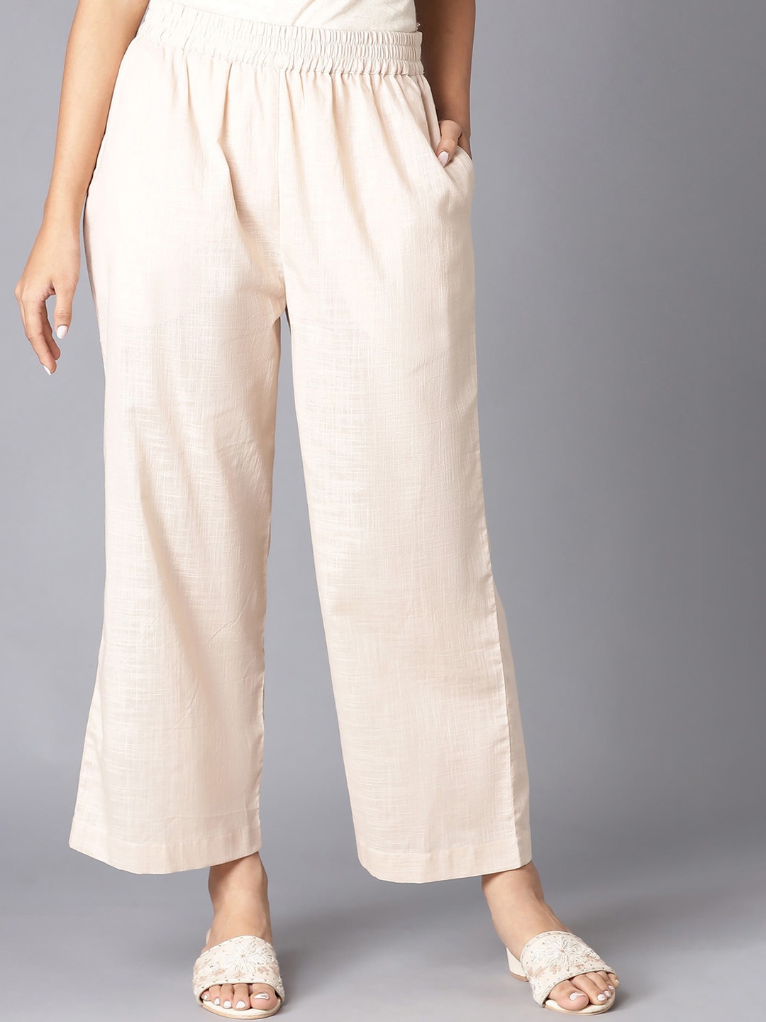 

W Women Beige Regular Fit Trousers