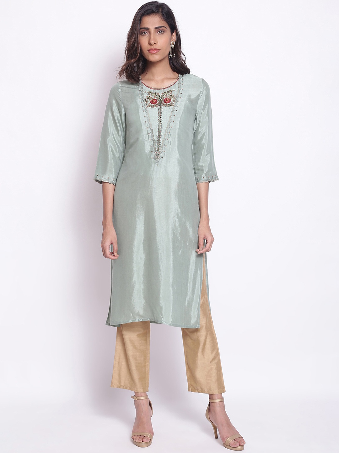 

WISHFUL Women Blue Kurta